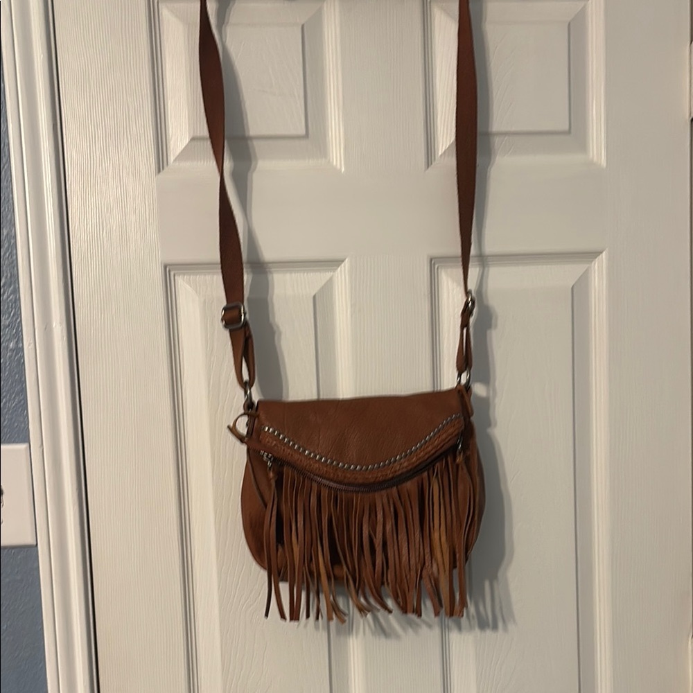 The Sak Brown Fringe Crossbody Bag